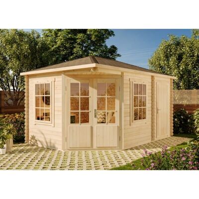 Alpholz Rhein 5-Eck Gartenhaus - Naturfinish Alpholz Rhein 5-Eck Gartenhaus - Naturfinish