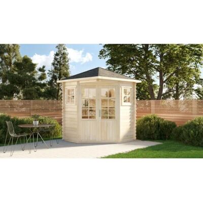 Alpholz Sunny-A 5-Eck Gartenhaus Modernes Naturfinish Alpholz Sunny-A 5-Eck Gartenhaus Modernes Naturfinish