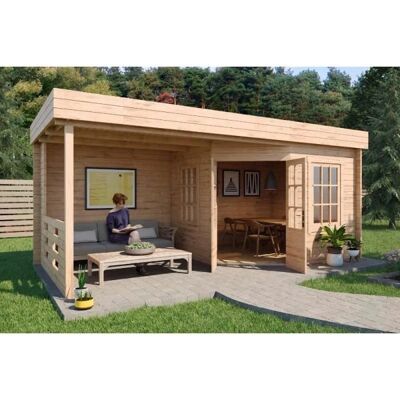 Alpholz Gartenhaus Hanna-40 - Flachdach, Holzterrasse, Natur Alpholz Gartenhaus Hanna-40 - Flachdach, Holzterrasse, Natur
