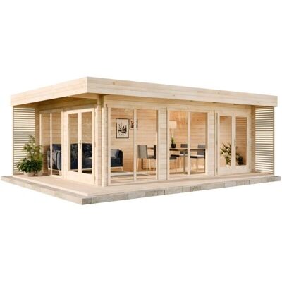 Alpholz Gardenlounge Viva B - Modernes Design, Große Glastüren, 70mm Wände - Gartenlounge Alpholz Gardenlounge Viva B - Modernes Design, Große Glastüren, 70mm Wände - Gartenlounge