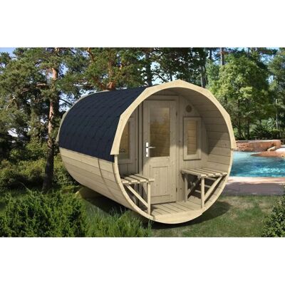 FinnTherm Fass-Sauna - Premium-Thermoholz - Bausatz - 210cm FinnTherm Fass-Sauna - Premium-Thermoholz - Bausatz - 210cm