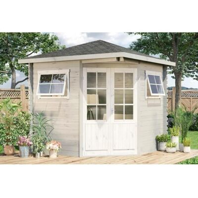 Alpholz Sunny-B Gartenhaus - Kompaktes Fünfeckmodell mit 28mm Wänden Alpholz Sunny-B Gartenhaus - Kompaktes Fünfeckmodell mit 28mm Wänden