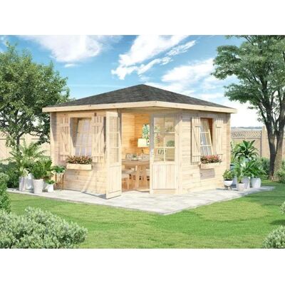 Alpholz 5-Eck Gartenhaus Monica Royal Ohne Schutz-Imprägnierung Alpholz 5-Eck Gartenhaus Monica Royal Ohne Schutz-Imprägnierung