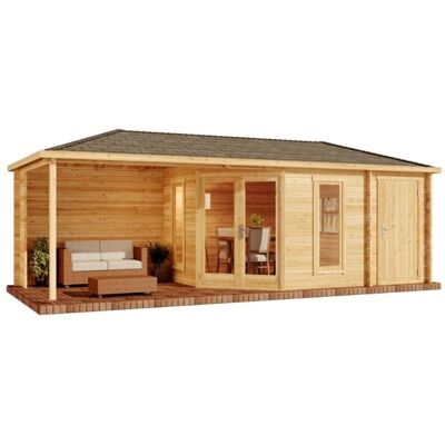 Alpholz Liwa Gartenhaus - Holz, Doppelglas, Überdachte Terrasse Alpholz Liwa Gartenhaus - Holz, Doppelglas, Überdachte Terrasse