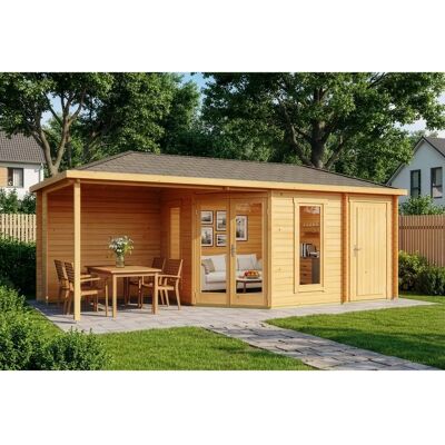 Alpholz Liwa Gartenhaus - Holz, Doppelglas, Überdachte Terrasse Alpholz Liwa Gartenhaus - Holz, Doppelglas, Überdachte Terrasse
