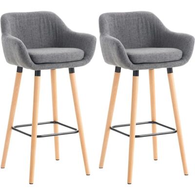 CLP Grant Set di 2 Sgabelli da Bar - Tessuto & Legno - 79cm CLP Grant Set di 2 Sgabelli da Bar - Tessuto & Legno - 79cm