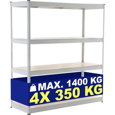 Étagère de stockage blanche Pricenet - 160x60x180 cm, robuste Étagère de stockage blanche Pricenet - 160x60x180 cm, robuste