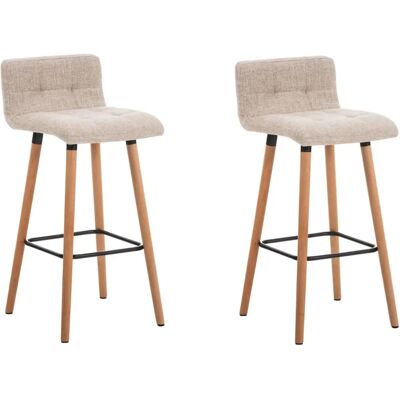 CLP - Set di 2 Sgabelli Bar Lincoln - Tessuto & Legno CLP - Set di 2 Sgabelli Bar Lincoln - Tessuto & Legno