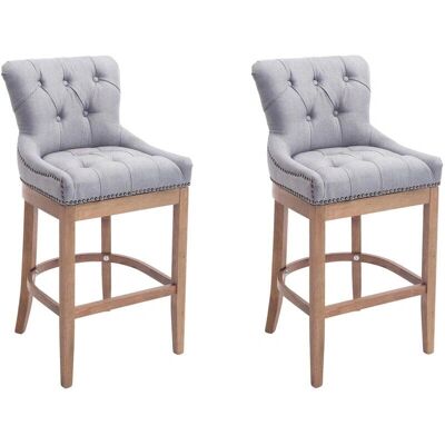 Conjunto de 2 taburetes de bar Lakewood - Tela, Alto respaldo, Madera de caucho - 2 Unidades Conjunto de 2 taburetes de bar Lakewood - Tela, Alto respaldo, Madera de caucho - 2 Unidades