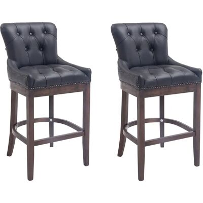 CLP Taburete de Cuero Lakewood - Respaldo Alto, Acolchado Grueso, Elegante CLP Taburete de Cuero Lakewood - Respaldo Alto, Acolchado Grueso, Elegante