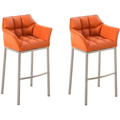 CLP - Set 2 sgabelli Damaso Arancione Design Moderno CLP - Set 2 sgabelli Damaso Arancione Design Moderno