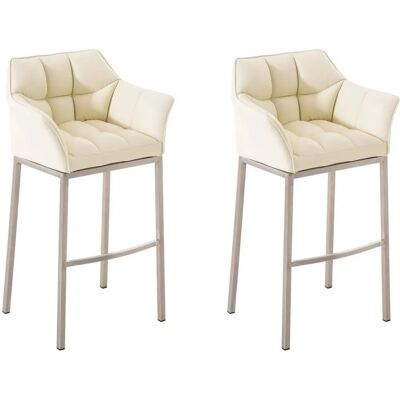 CLP Damaso 2er Set Barhocker - Modernes Kunstleder - 115kg Max CLP Damaso 2er Set Barhocker - Modernes Kunstleder - 115kg Max