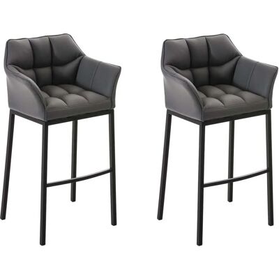 CLP Set 2 Sgabelli Damaso Grigio/Nero Moderni CLP Set 2 Sgabelli Damaso Grigio/Nero Moderni