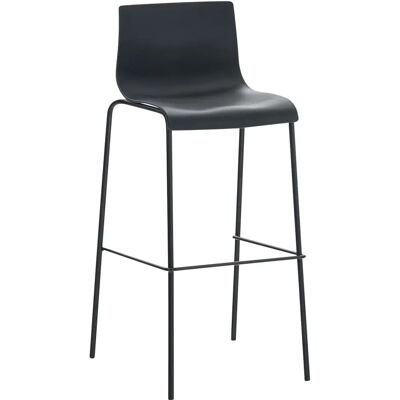 Tabouret de Bar Moderne Noir en Polypropylène CLP avec Dossier - Publicité Tabouret de Bar Moderne Noir en Polypropylène CLP avec Dossier - Publicité