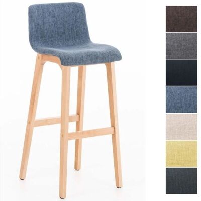 CLP Sgabello Hoover - Blu - Design moderno - Tessuto facile da pulire - Struttura in legno stabile - Comodo per lunghe sedute - Altezza seduta: 77cm - 4 gambe CLP Sgabello Hoover - Blu - Design moderno - Tessuto facile da pulire - Struttura in legno stabile - Comodo per lunghe sedute - Altezza seduta: 77cm - 4 gambe