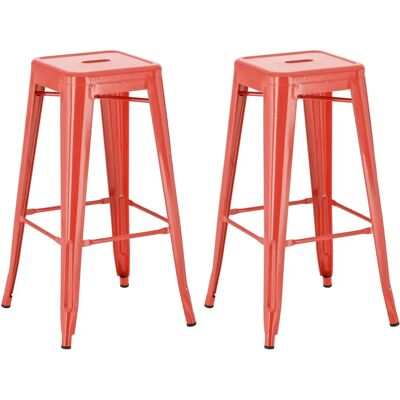 CLP Tabouret de Métal Rouge Joshua - Style Industriel - Publicité CLP Tabouret de Métal Rouge Joshua - Style Industriel - Publicité