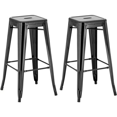 Homestoreking Taburete de Barra de Metal Negro Joshua - Estilo Industrial Homestoreking Taburete de Barra de Metal Negro Joshua - Estilo Industrial
