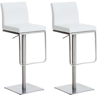 CLP Panama 2 Sgabelli Bar Similpelle Bianco - Sedie CLP Panama 2 Sgabelli Bar Similpelle Bianco - Sedie