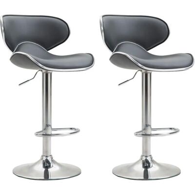 CLP Zestaw 2 stołków barowych - Nowoczesny design w imitacji skóry CLP Zestaw 2 stołków barowych - Nowoczesny design w imitacji skóry