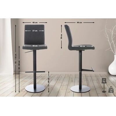 Sgabello da Bar Moderno in Tessuto Grigio Scuro - CLP Sgabello da Bar Moderno in Tessuto Grigio Scuro - CLP