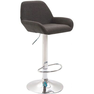 Taburete de Bar en Tejido Gris Oscuro con Altura Ajustable y Giro Taburete de Bar en Tejido Gris Oscuro con Altura Ajustable y Giro