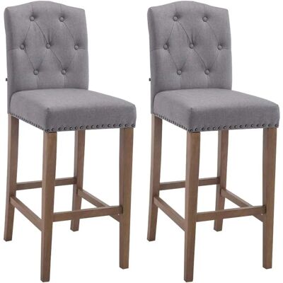 Modello CLP - Set di 2 Sgabelli da Bar in Tessuto Grigio Chiaro - Sgabello Modello CLP - Set di 2 Sgabelli da Bar in Tessuto Grigio Chiaro - Sgabello