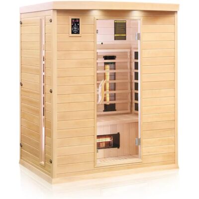 DEWELLO Infrarotkabine Pierson Dual-Therm - 3 Personen Infrared Sauna DEWELLO Infrarotkabine Pierson Dual-Therm - 3 Personen Infrared Sauna