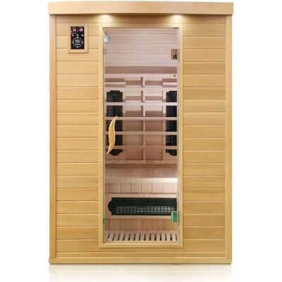 DEWELLO Laval Plus Infrarotkabine für 1-2 Personen - Hemlockholz DEWELLO Laval Plus Infrarotkabine für 1-2 Personen - Hemlockholz