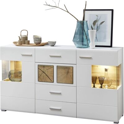 FARO - FARO-36 - Weiß - Eiche Applikationen - Sideboard FARO - FARO-36 - Weiß - Eiche Applikationen - Sideboard