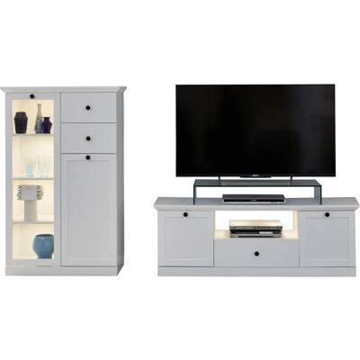Trendteam Baxter Moderne Weiße Wohnwand - Wohnzimmermöbel Trendteam Baxter Moderne Weiße Wohnwand - Wohnzimmermöbel