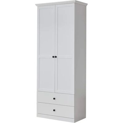 Trendteam Baxter Weiß Kleiderschrank mit 2 Türen & 2 Schubladen - Schrank Trendteam Baxter Weiß Kleiderschrank mit 2 Türen & 2 Schubladen - Schrank
