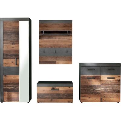 trendteam Garderobenset Indy 4-teilig - Eingangsset mit Schrank, Schuhschrank, Garderobe & Konsole trendteam Garderobenset Indy 4-teilig - Eingangsset mit Schrank, Schuhschrank, Garderobe & Konsole