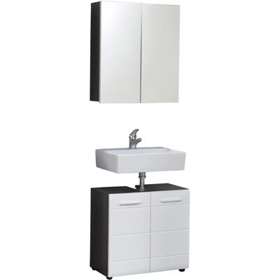 Ensemble Salle de Bain Trendteam Sardegna Argent - MDF Brillant - 2 pièces Ensemble Salle de Bain Trendteam Sardegna Argent - MDF Brillant - 2 pièces