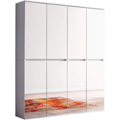 Trendteam Weißer Spiegel-Kleiderschrank - 148x191 cm Trendteam Weißer Spiegel-Kleiderschrank - 148x191 cm