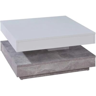 Trendteam Weiße und Graue Drehbare Quader-Couchtisch - Couchtisch Trendteam Weiße und Graue Drehbare Quader-Couchtisch - Couchtisch