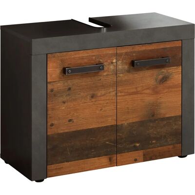 Armoire de lavabo Indy de Trendteam - Bois vieilli, gris, 72x56x34cm Armoire de lavabo Indy de Trendteam - Bois vieilli, gris, 72x56x34cm