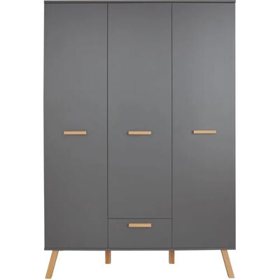 TRENDTEAM Mats Grauer Kleiderschrank - 3-türig TRENDTEAM Mats Grauer Kleiderschrank - 3-türig