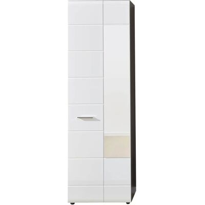 Trendteam Skin Hochglanzweiß / Eichefarben Rauchsilber Garderobenschrank - Schrank Trendteam Skin Hochglanzweiß / Eichefarben Rauchsilber Garderobenschrank - Schrank