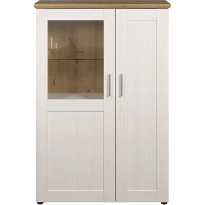 Trendteam Shade Weiße & Eiche Vitrine - 95cm TV Schrank Trendteam Shade Weiße & Eiche Vitrine - 95cm TV Schrank