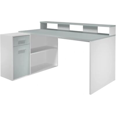 Bureau Gaming Blanc Gris TrendTeam - Moderne, Réglable, Facile à Assembler - Publicité Bureau Gaming Blanc Gris TrendTeam - Moderne, Réglable, Facile à Assembler - Publicité