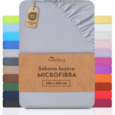 NatureMark - Lenzuolo con Angoli in Microfibra - Gris argenté - Publicité NatureMark - Lenzuolo con Angoli in Microfibra - Gris argenté - Publicité