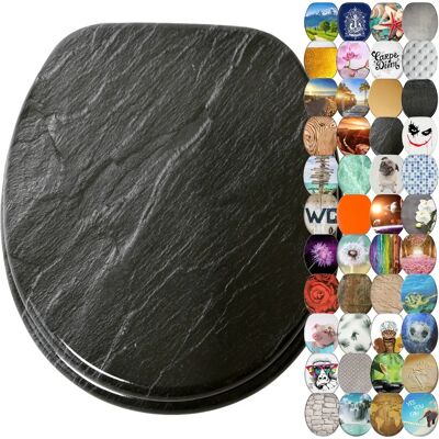 Sanilo Granit WC-Sitz - Soft Close, Universal - Schwarz Sanilo Granit WC-Sitz - Soft Close, Universal - Schwarz