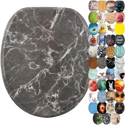 Couvercle de WC en marbre gris Sanilo - Universel, Soft-Close - Publicité Couvercle de WC en marbre gris Sanilo - Universel, Soft-Close - Publicité