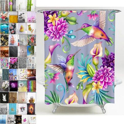 SANILO Duschvorhang Kolibri 180x200cm Wasserdicht Antischimmel Badezimmerzubehör SANILO Duschvorhang Kolibri 180x200cm Wasserdicht Antischimmel Badezimmerzubehör