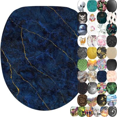 SANILO Siège de WC - Marbre bleu foncé - Fermeture douce - Universel - 42-47cm - Publicité SANILO Siège de WC - Marbre bleu foncé - Fermeture douce - Universel - 42-47cm - Publicité