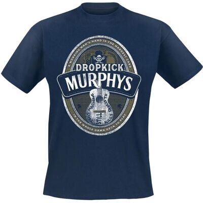 Dropkick Murphys - Bieretikett - Kurzes T-Shirt - Marine - Herren - XXL - Bequemer Schnitt Dropkick Murphys - Bieretikett - Kurzes T-Shirt - Marine - Herren - XXL - Bequemer Schnitt