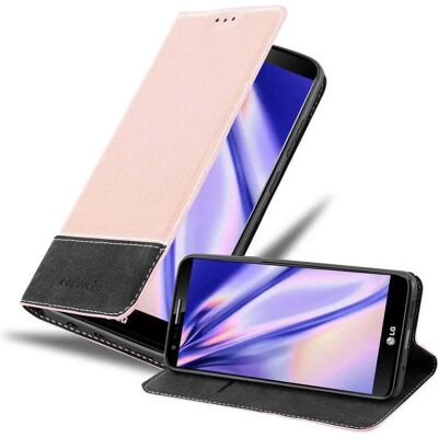 Cadorabo LG G2 Schutzhülle - 2 Farben Kombination ROSÉ GOLD SCHWARZ - Schutz mit Magnetverschluss, Ständer, Kartenfach Cadorabo LG G2 Schutzhülle - 2 Farben Kombination ROSÉ GOLD SCHWARZ - Schutz mit Magnetverschluss, Ständer, Kartenfach