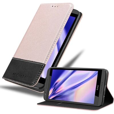 Cadorabo HTC Desire 820 Schutz Hülle - Roségold, Schwarz, Zweifarbige Design Cadorabo HTC Desire 820 Schutz Hülle - Roségold, Schwarz, Zweifarbige Design