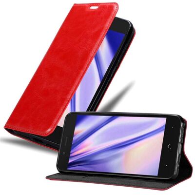 Cadorabo Hülle für BQ Aquaris X5 - mit Kartenfach, Ständer & Magnetverschluss - Rot Cadorabo Hülle für BQ Aquaris X5 - mit Kartenfach, Ständer & Magnetverschluss - Rot