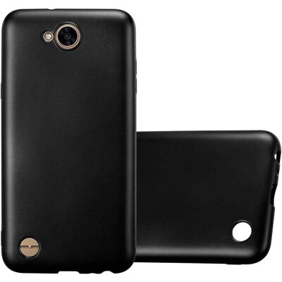 Cadorabo LG X POWER 2 Dünne TPU-Hülle - Metallisches Schwarz Schutzcover Cadorabo LG X POWER 2 Dünne TPU-Hülle - Metallisches Schwarz Schutzcover